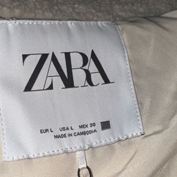 Zara Ecru fully lined jacket sz L NWT - Picture 6 of 11